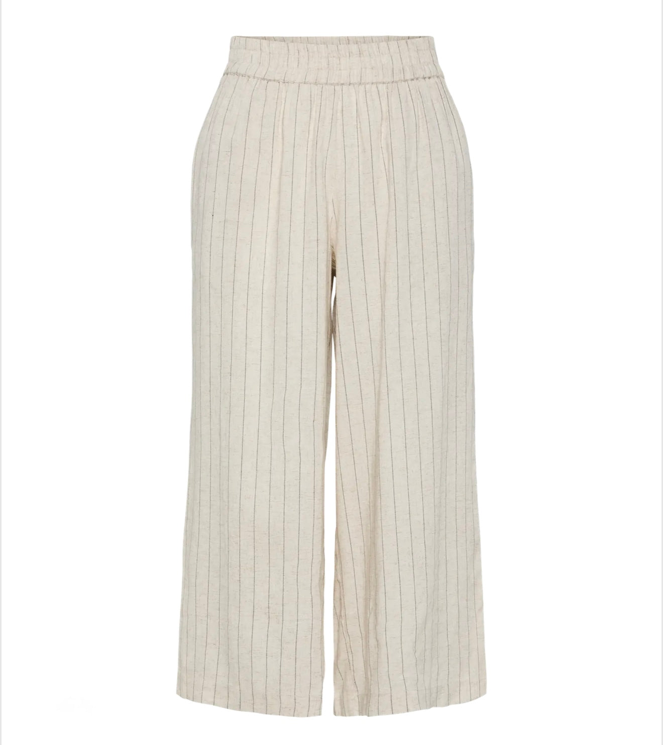 PIECES - PIA - Pinstripe linen culotte trousers