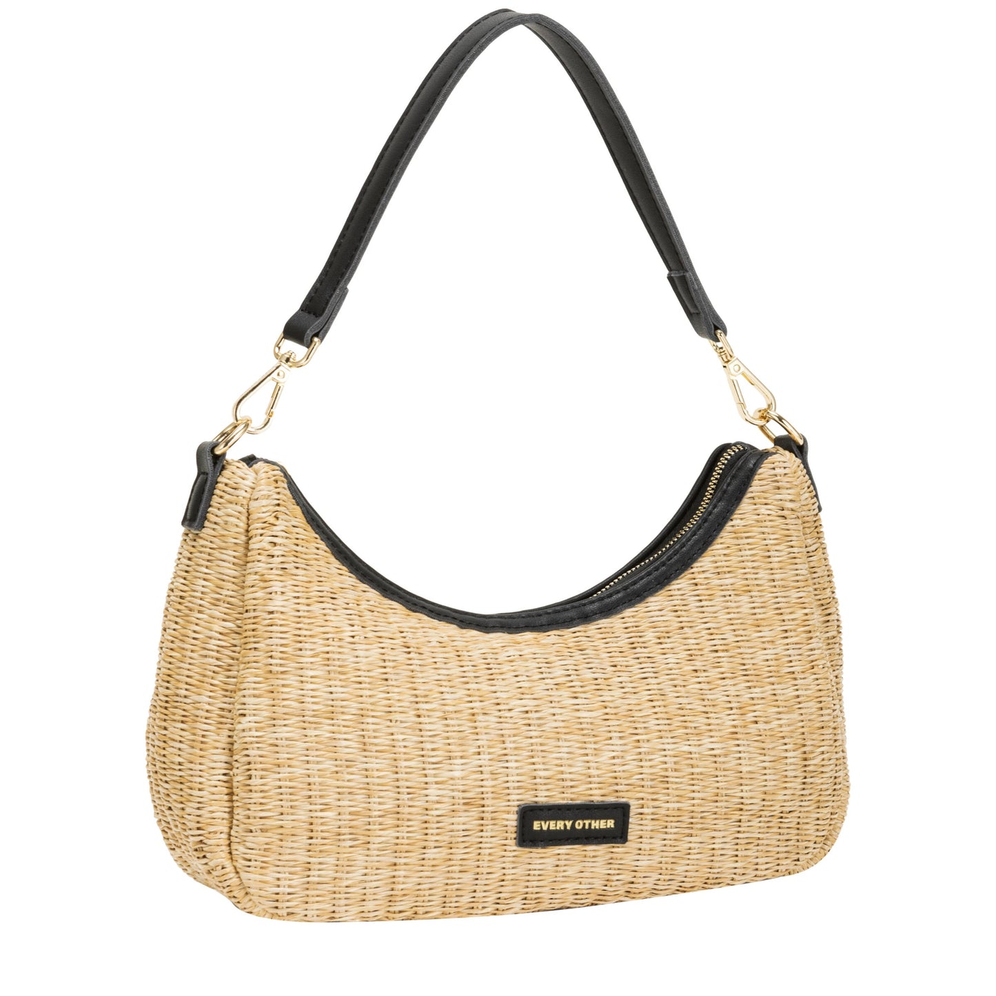 Every Other - 12046 - Straw curve top baguette bag
