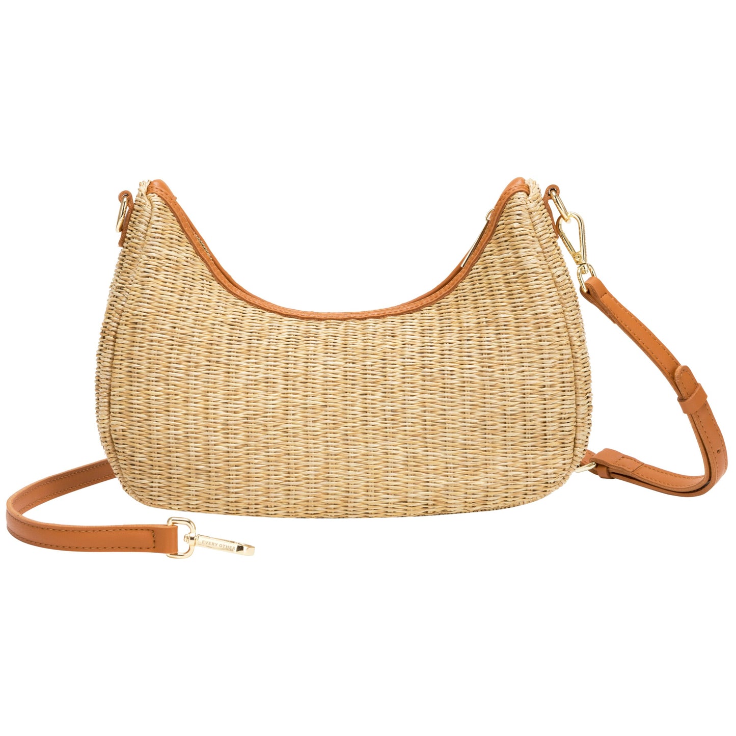 Every Other - 12046 - Straw curve top baguette bag