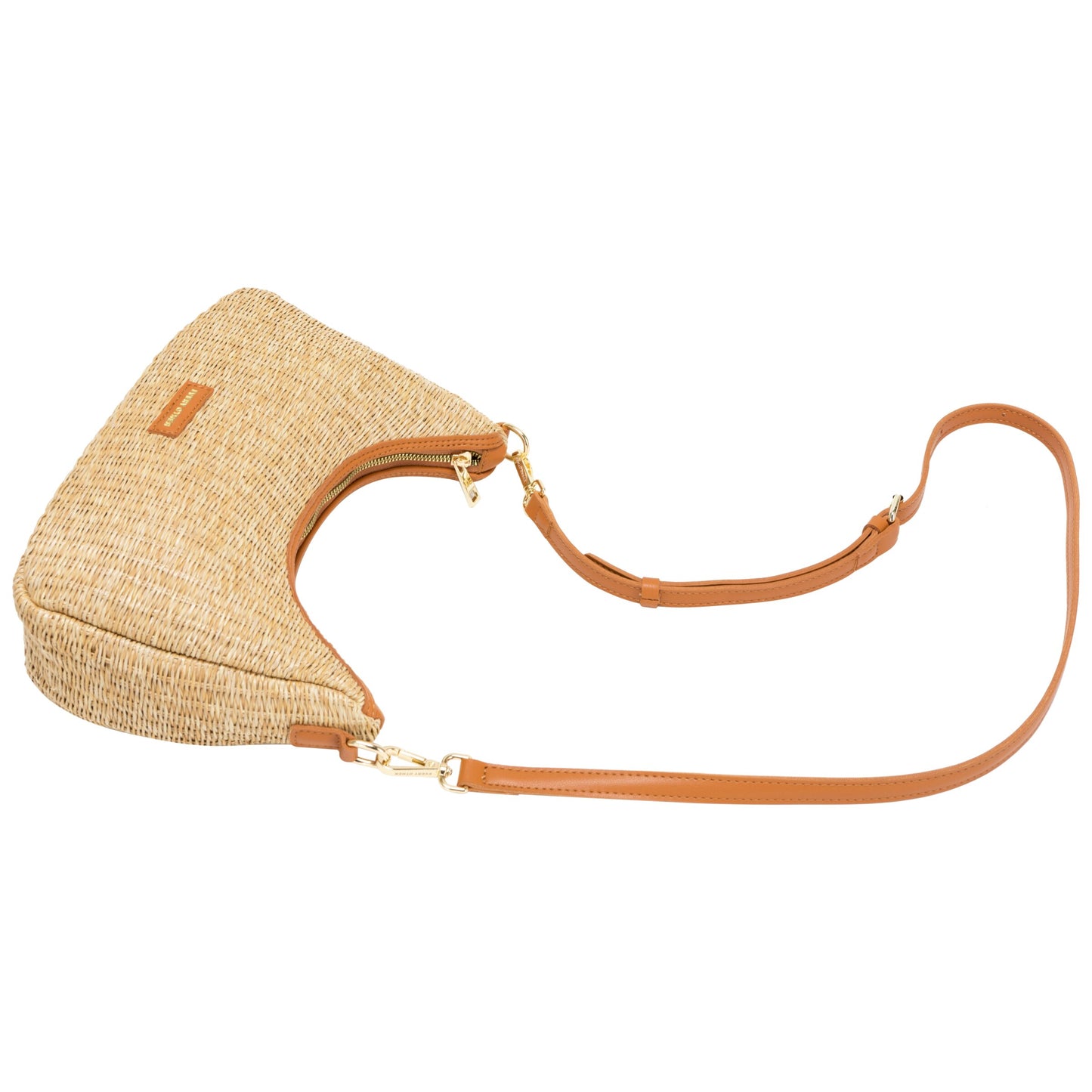 Every Other - 12046 - Straw curve top baguette bag