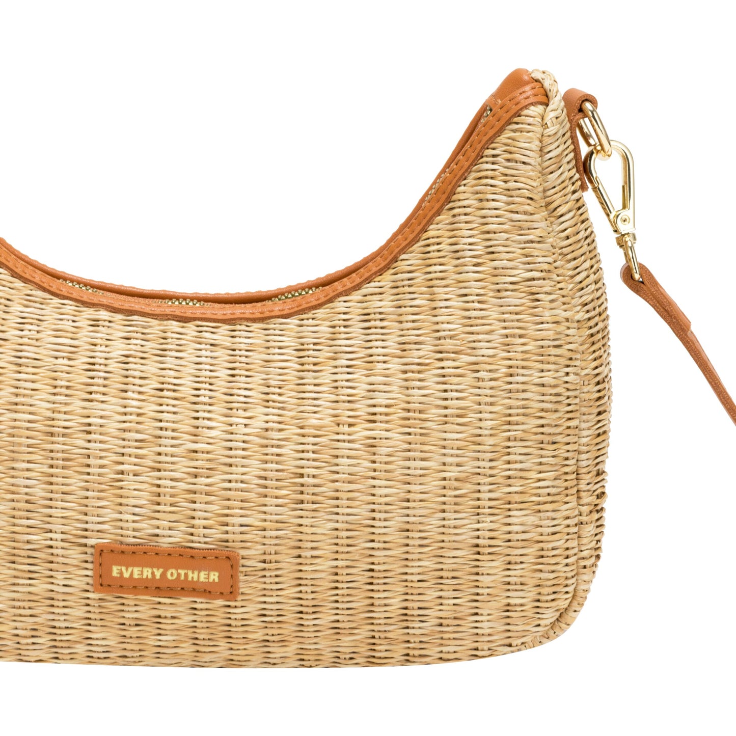 Every Other - 12046 - Straw curve top baguette bag