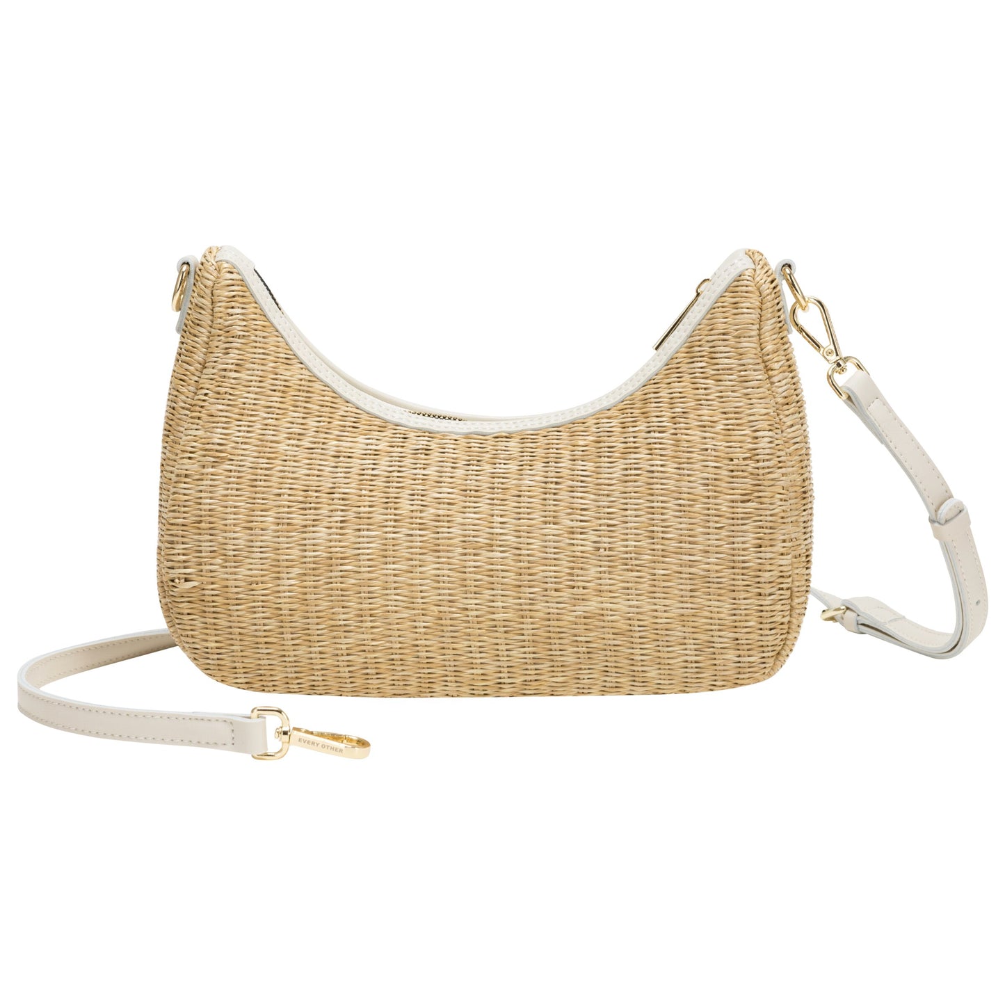 Every Other - 12046 - Straw curve top baguette bag