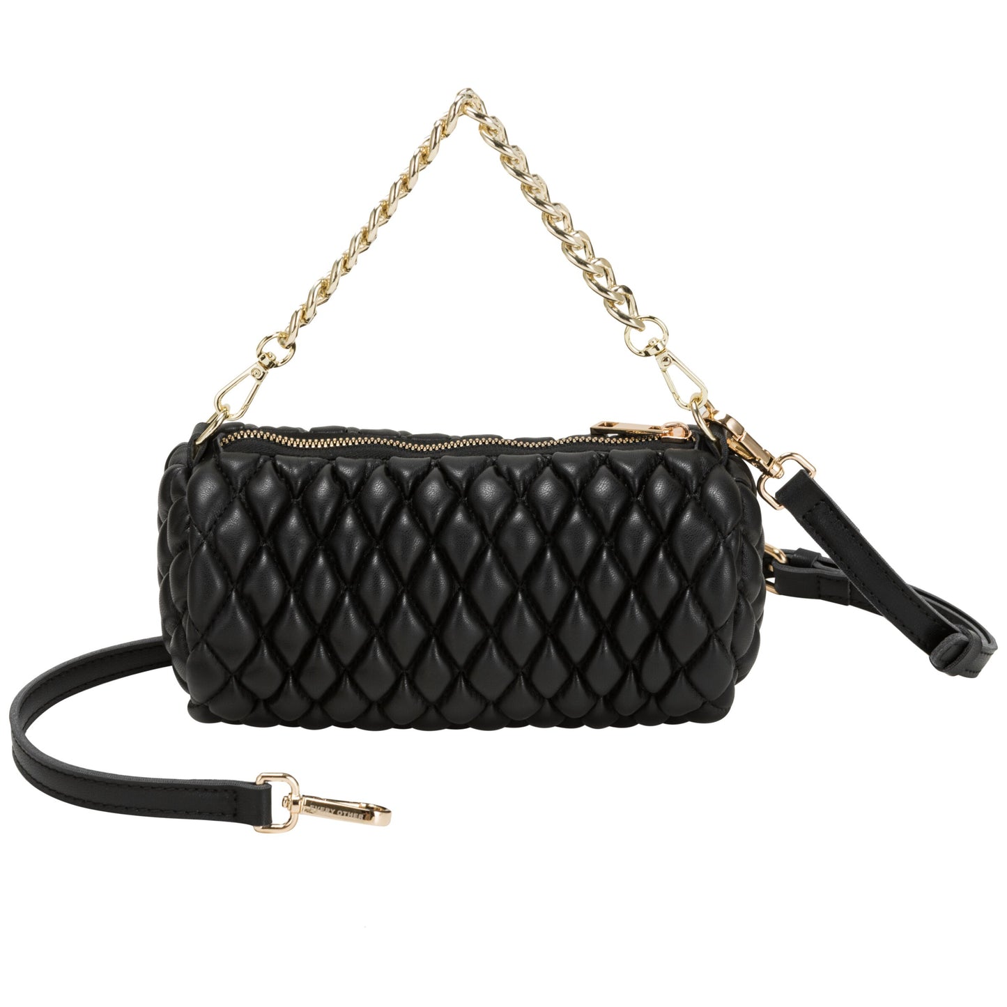 Every Other - 12063 - Quilt detail cylinder cross body bag - Black