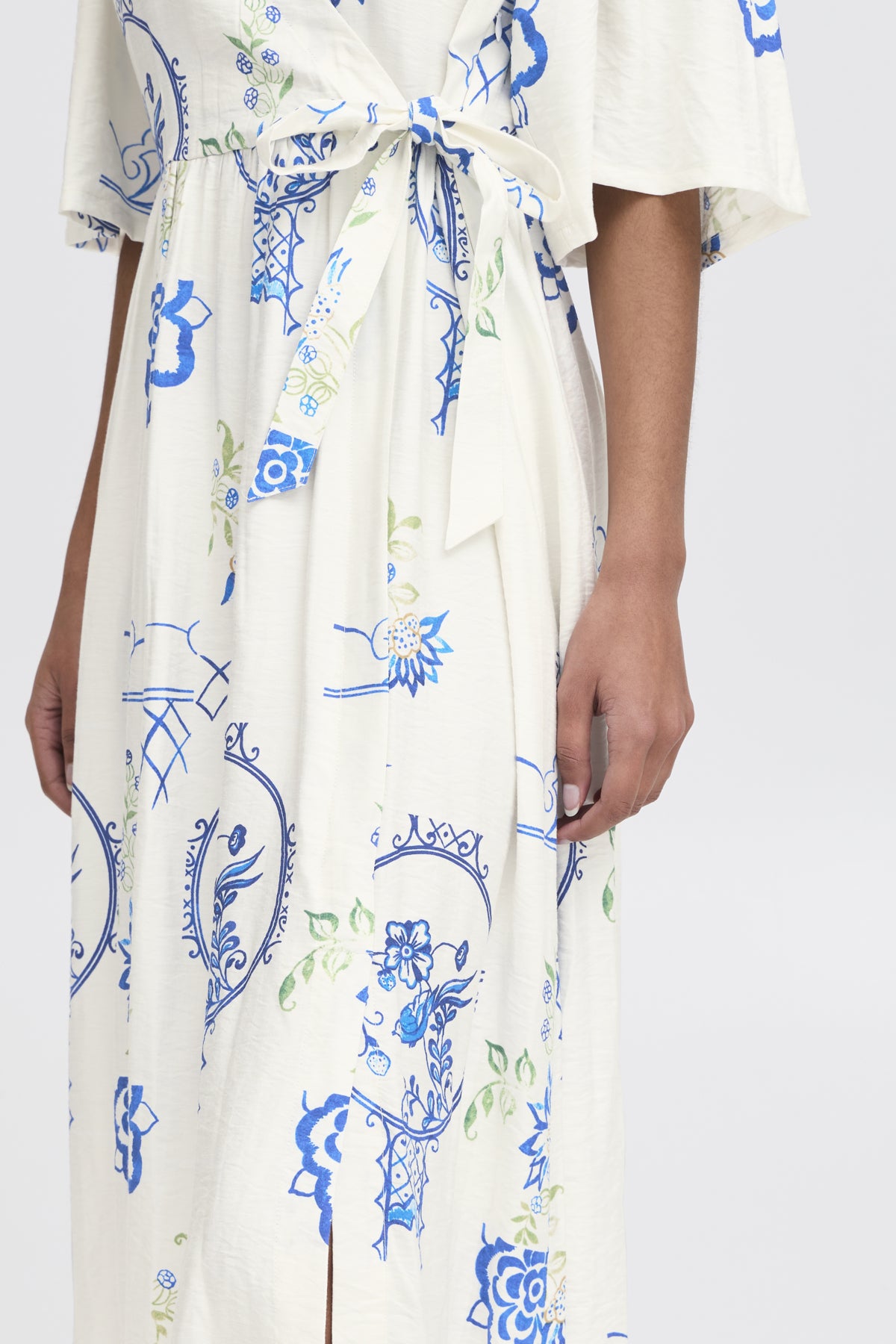 ICHI - LUCIE DR - Printed 3/4 flow sleeve dress