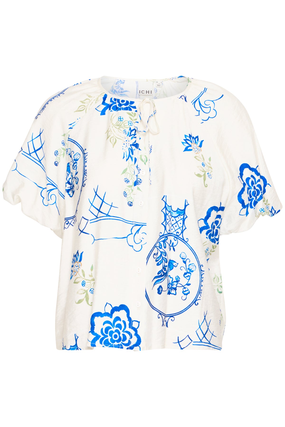 ICHI - LUCIE SH - Printed puff sleeve top