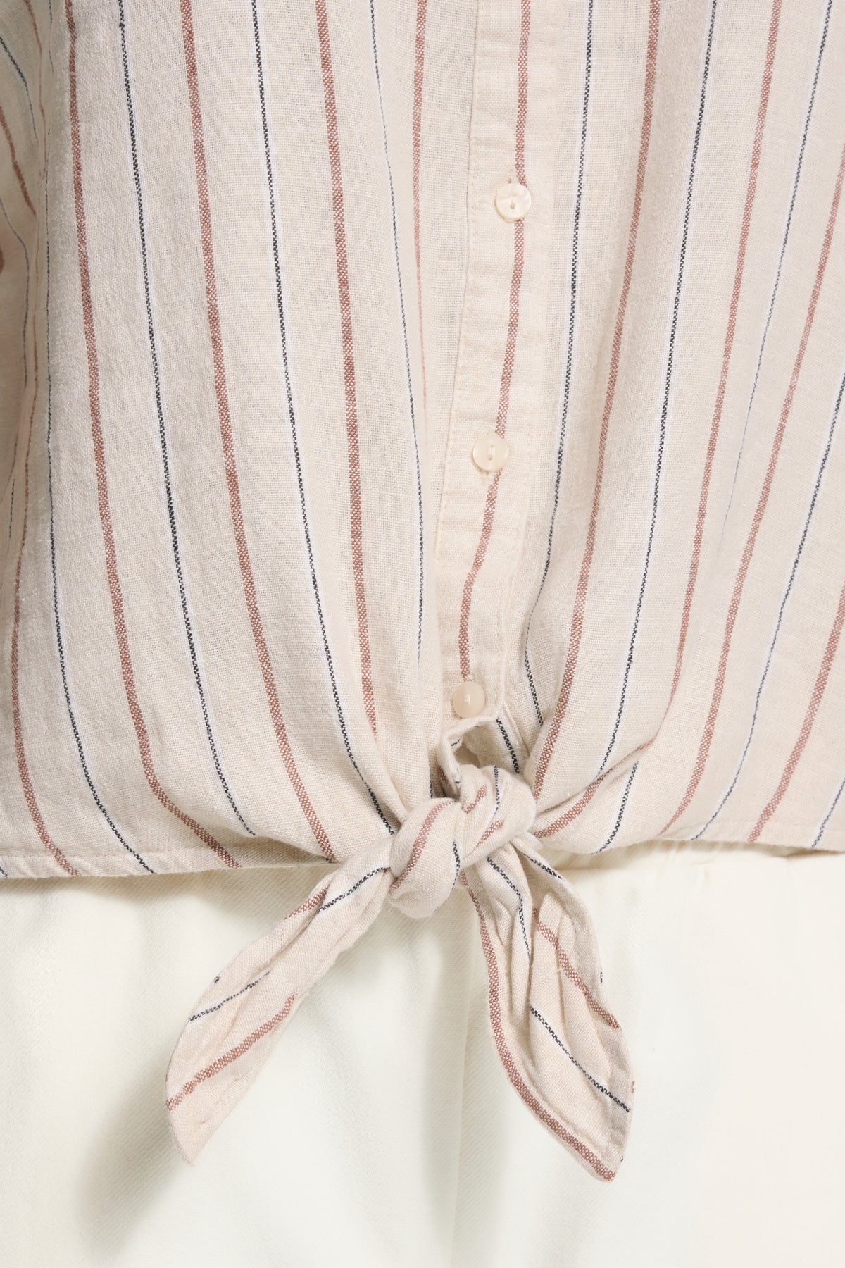 ICHI - LINNO SH2 - Pinstripe linen tie shirt