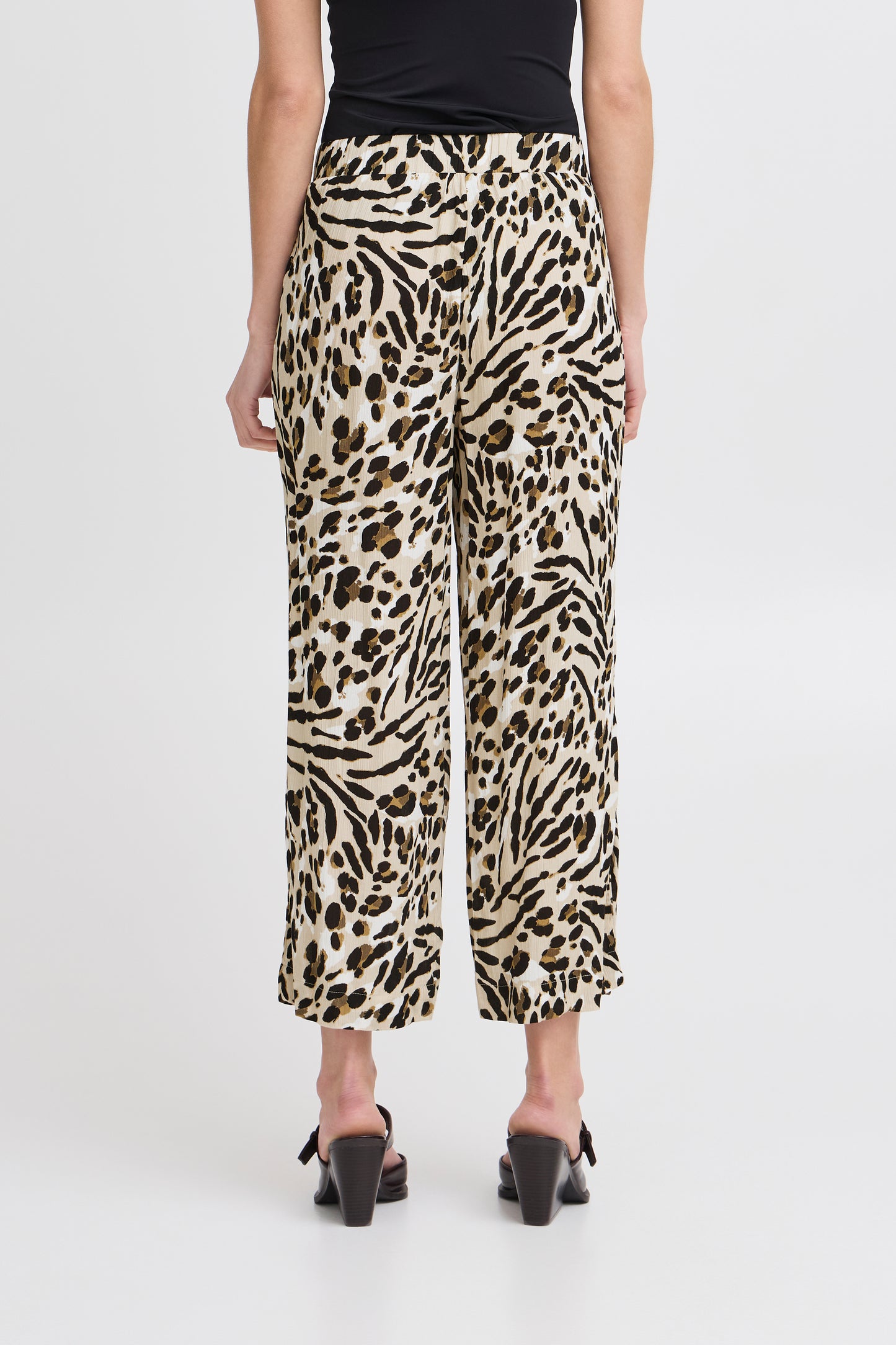 ICHI - MARRAKECH PA7 - Animal print ankle length trousers