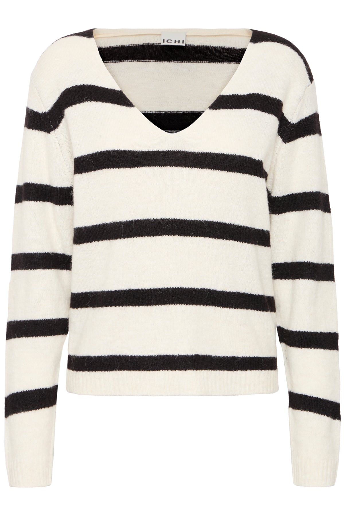 ICHI - KAMARA - Stripe V.Neck knitted jumper