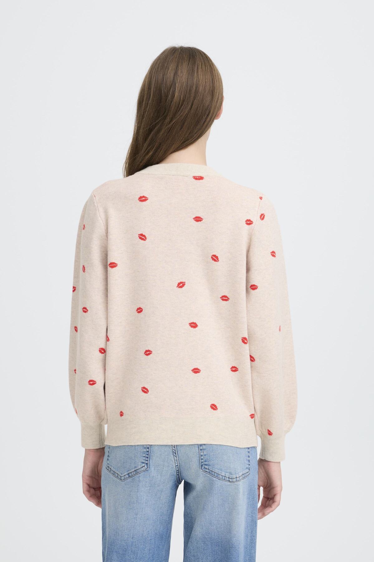 ICHI - BRIELLE - Lip print knitted sweater