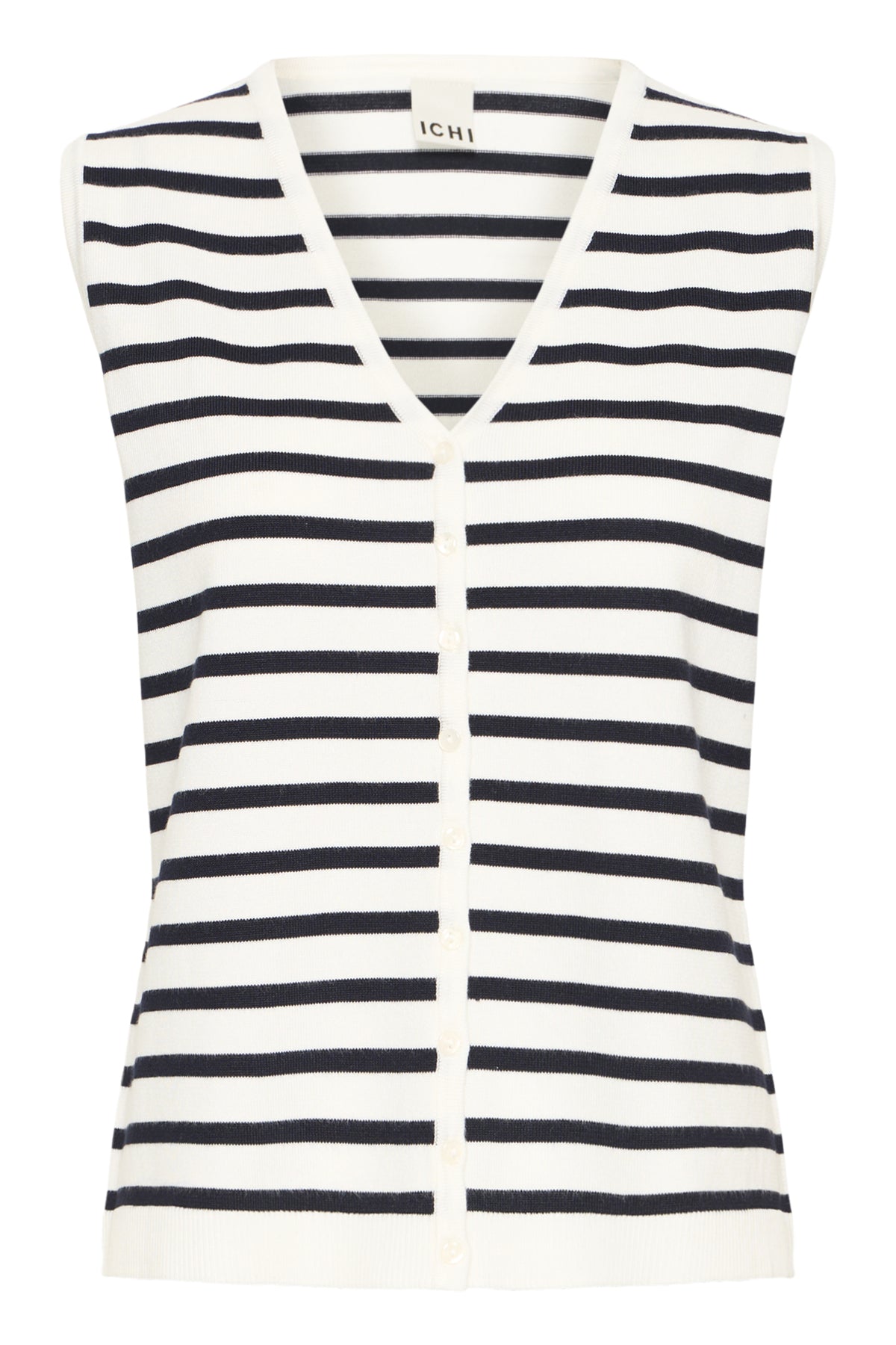ICHI - LULS - Stripe knitted waistcoat