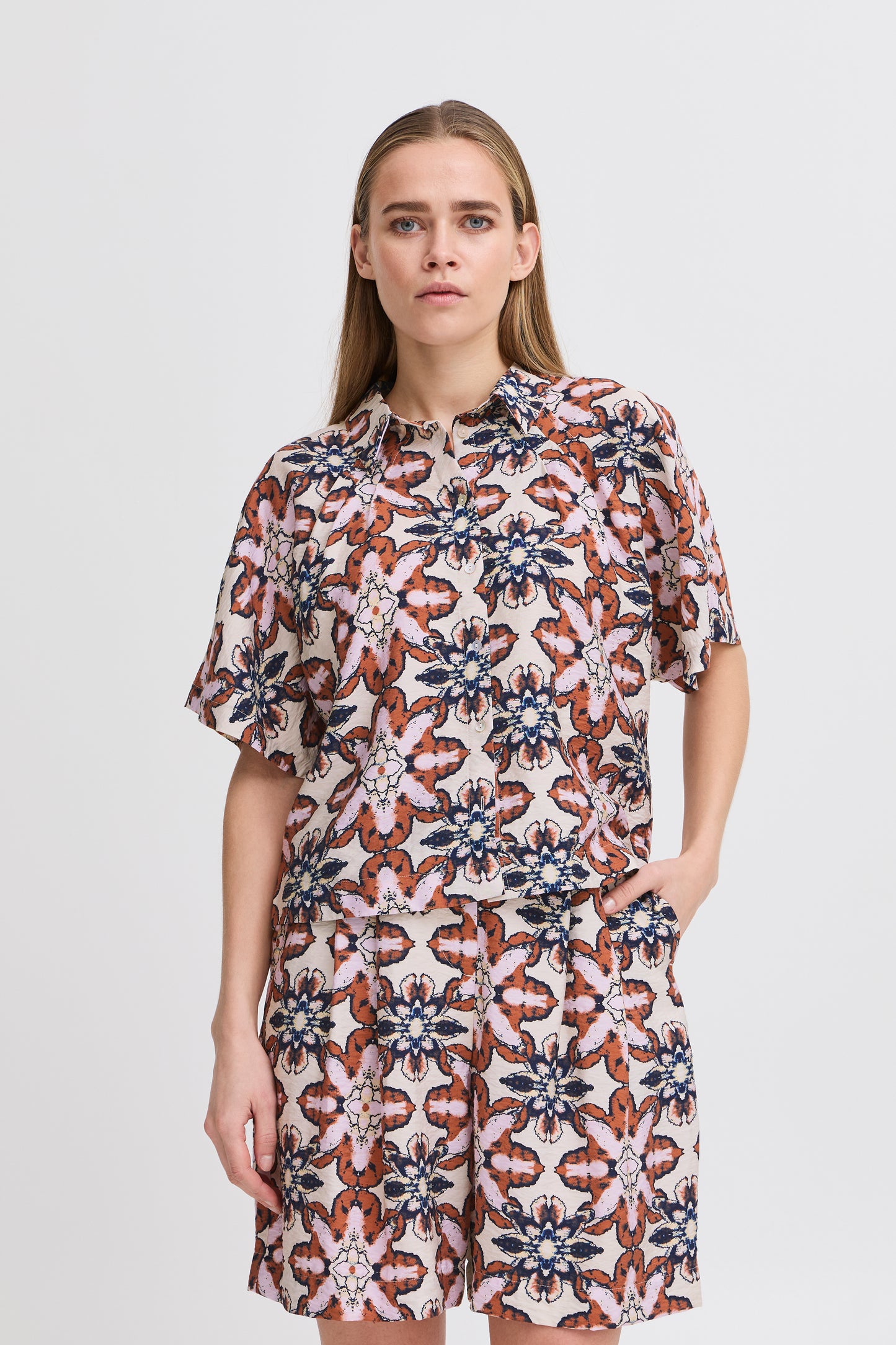 ICHI - ZASHA - Printed short sleeve shirt