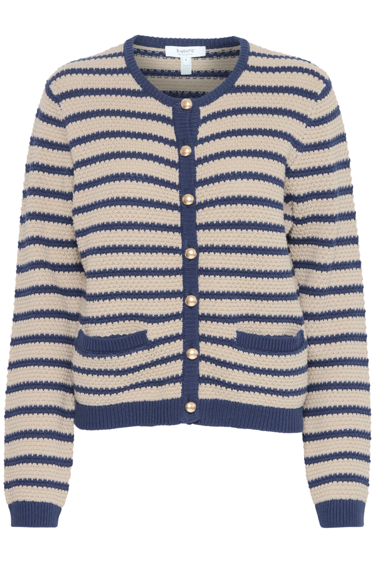 B.Young - MIKALA - Stripe cardi with gold button detail