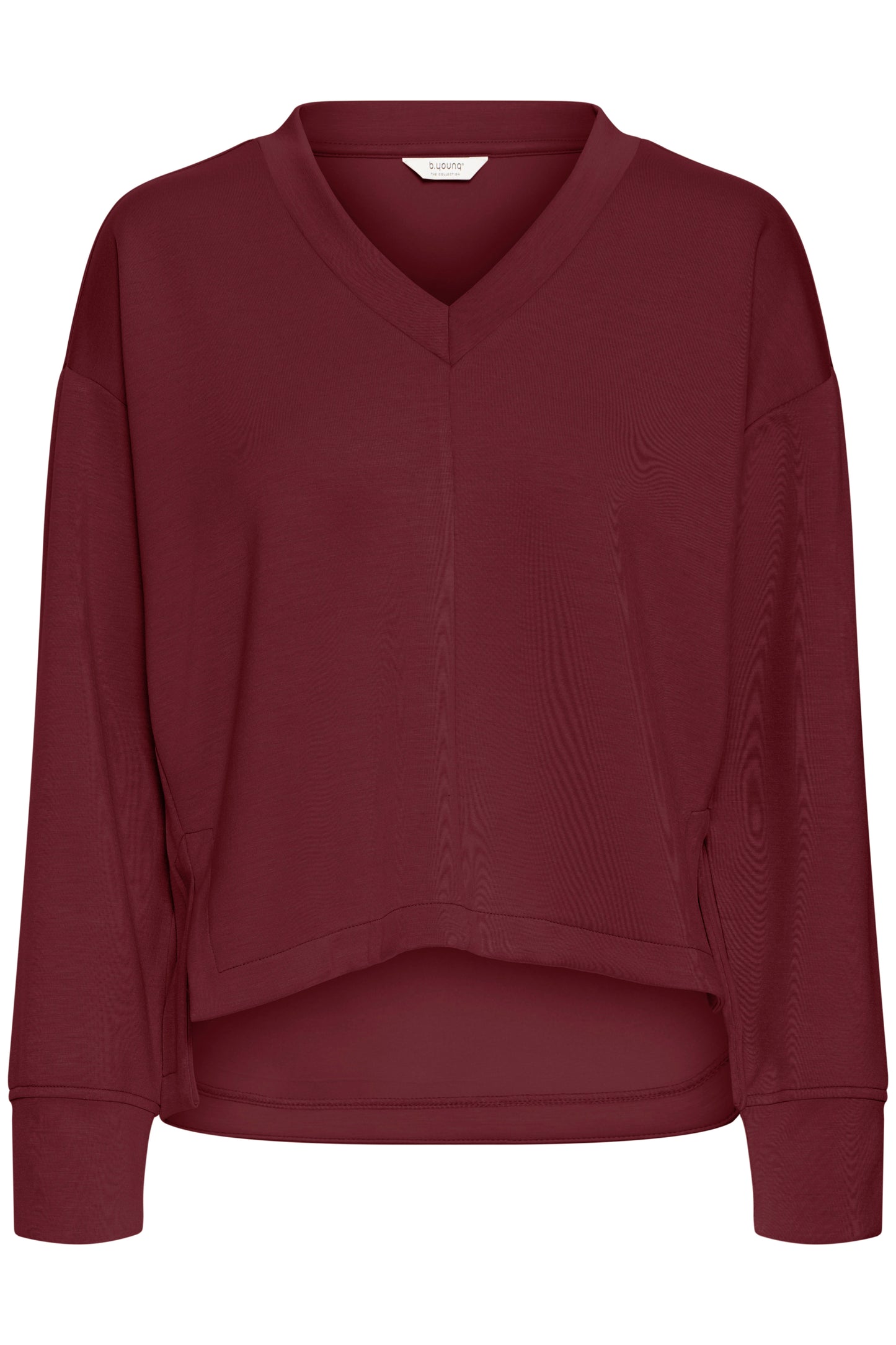 B.Young - PUSTI - Long sleeve v.neck sweat - Burgundy