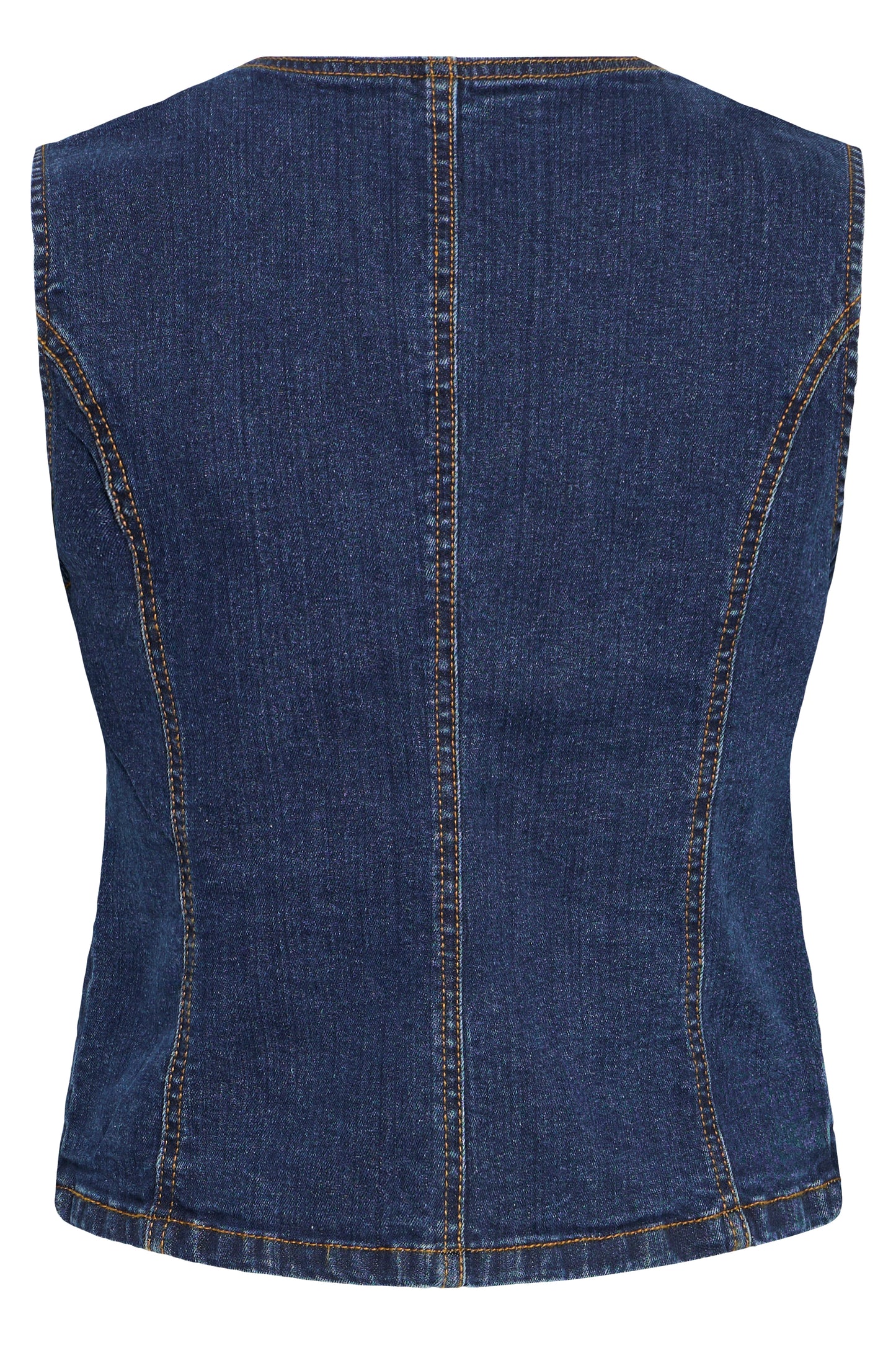 B.young - KOMMA WC - Denim gold button waistcoat