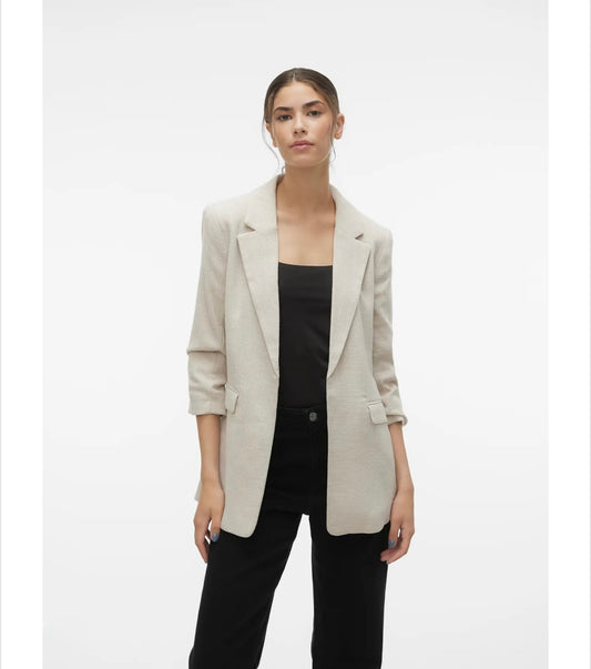 Vero Moda - FRIDA - Textured tweed style 3/4 slv blazer
