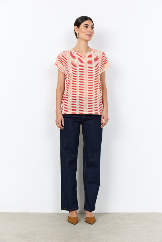 Soya Concept - ARETHA 45 - V.Neck printed cap sleeve top