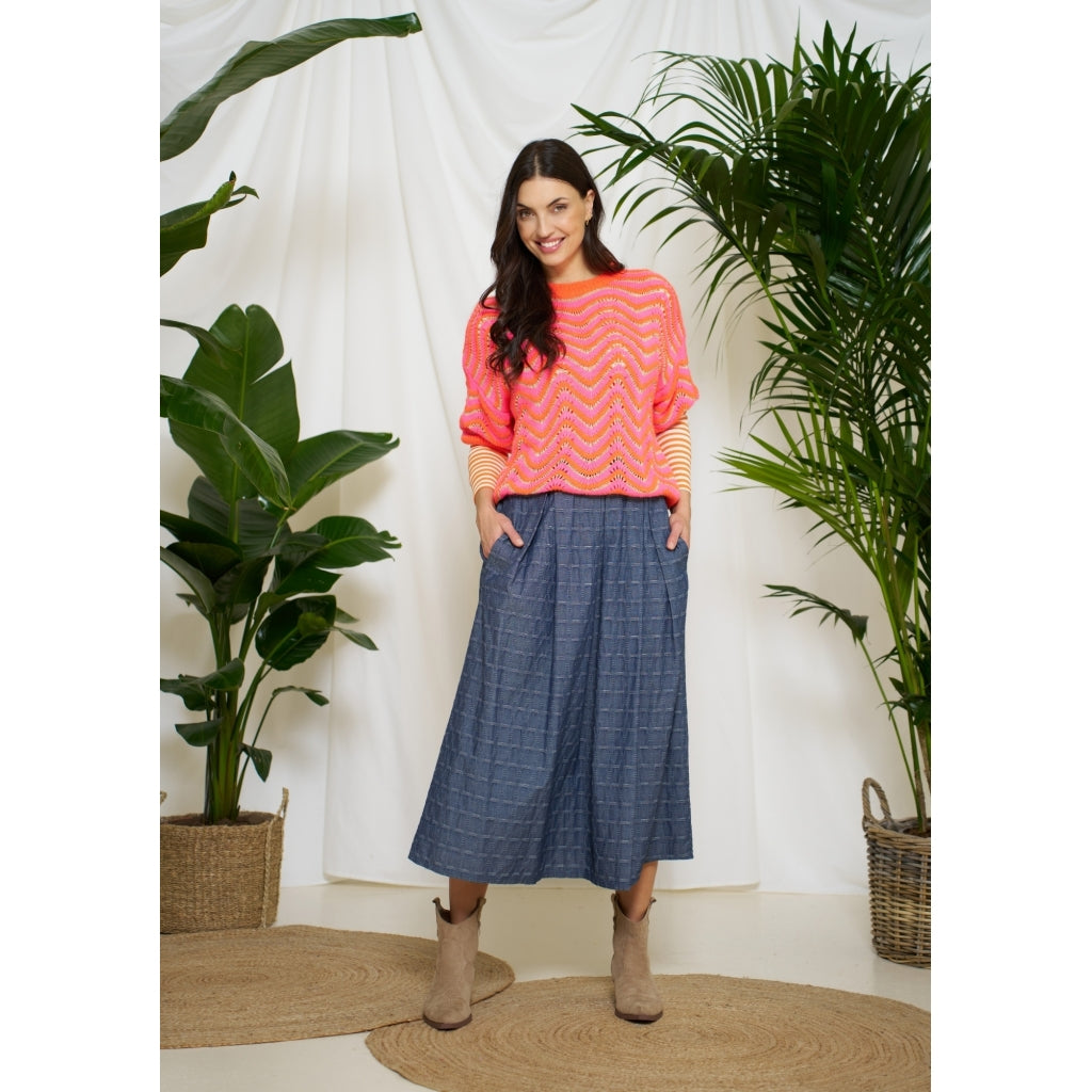 Marta - ALPHONSINE - Wavy neon knitted top