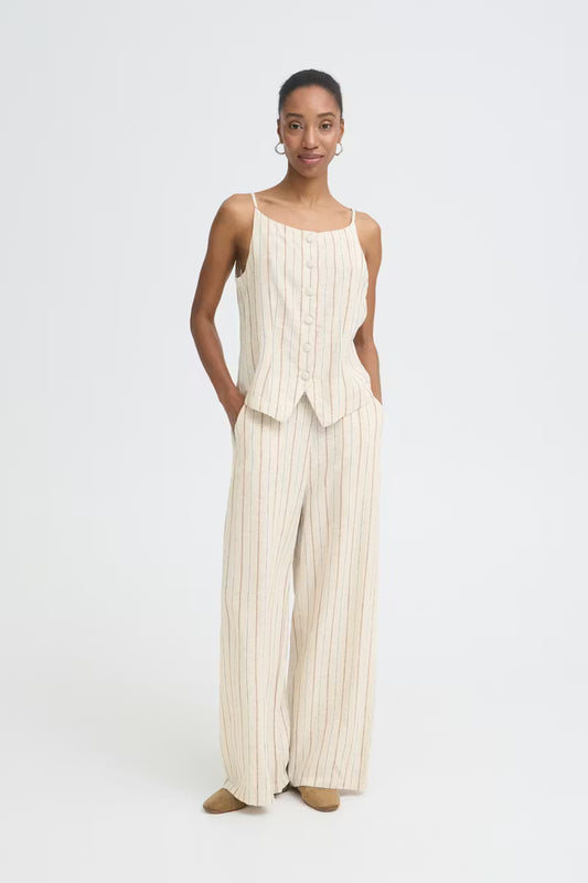 ICHI - LINNO WA2 - Pinstripe linen waistcoat