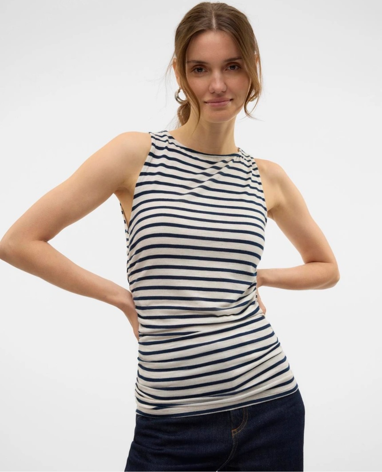 Vero Moda - HOLLY - Stripe sleeveless top with ruched sides
