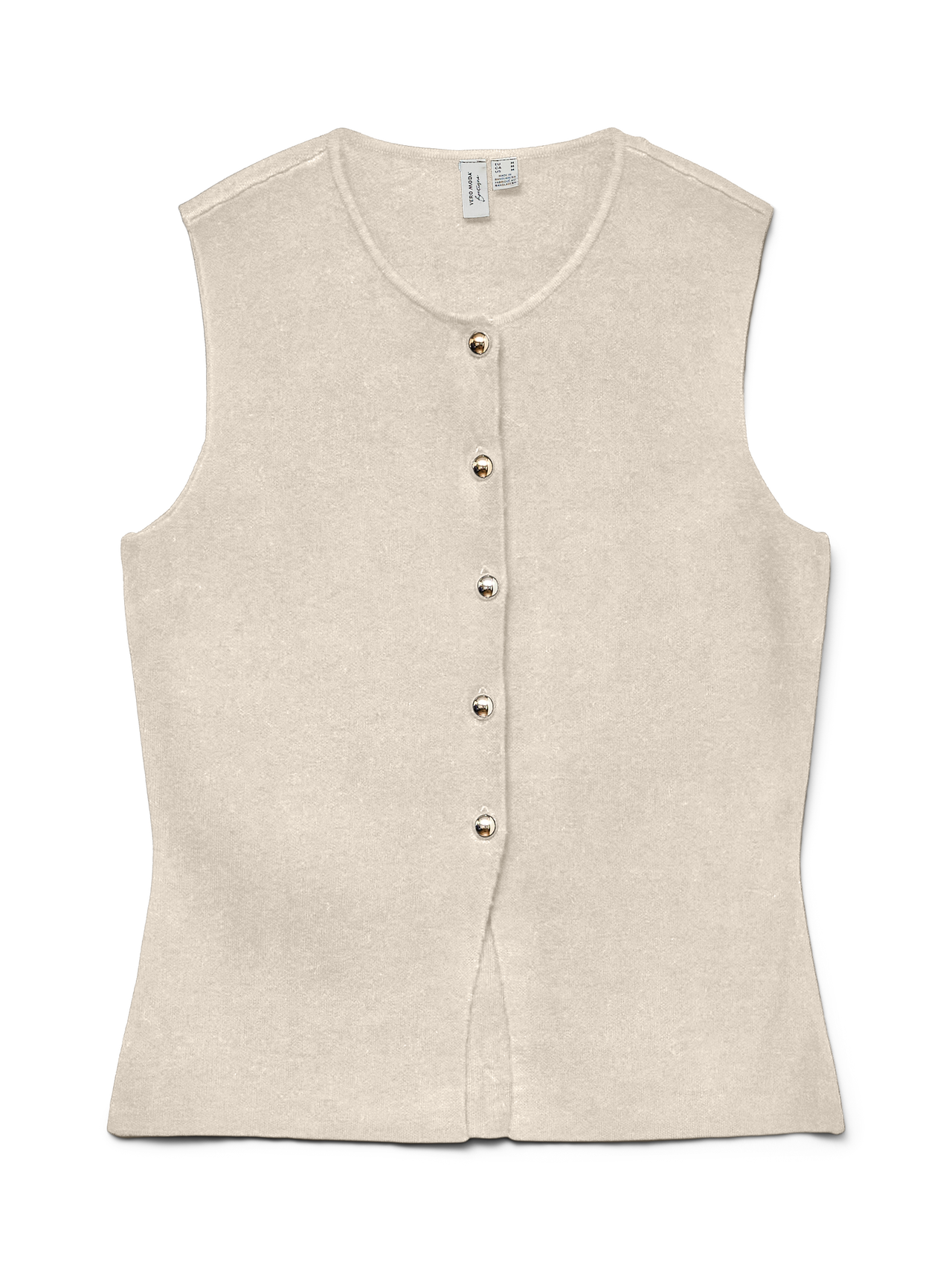 Vero Moda - SABA - Knitted gold button waistcoat