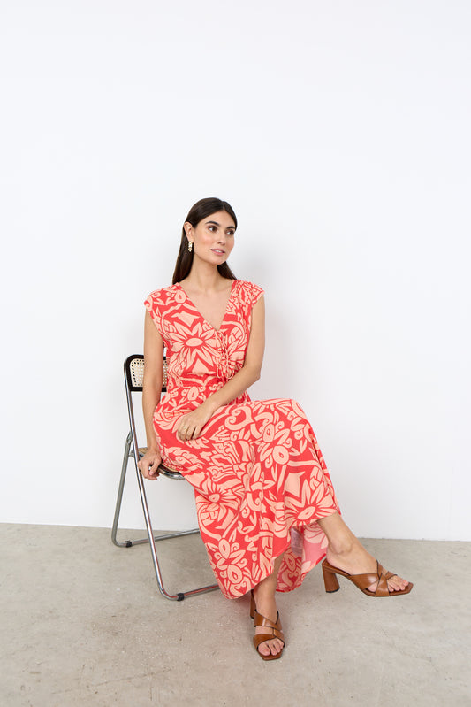 Soya Concept - FELONE 3 - Printed v.neck midi dress