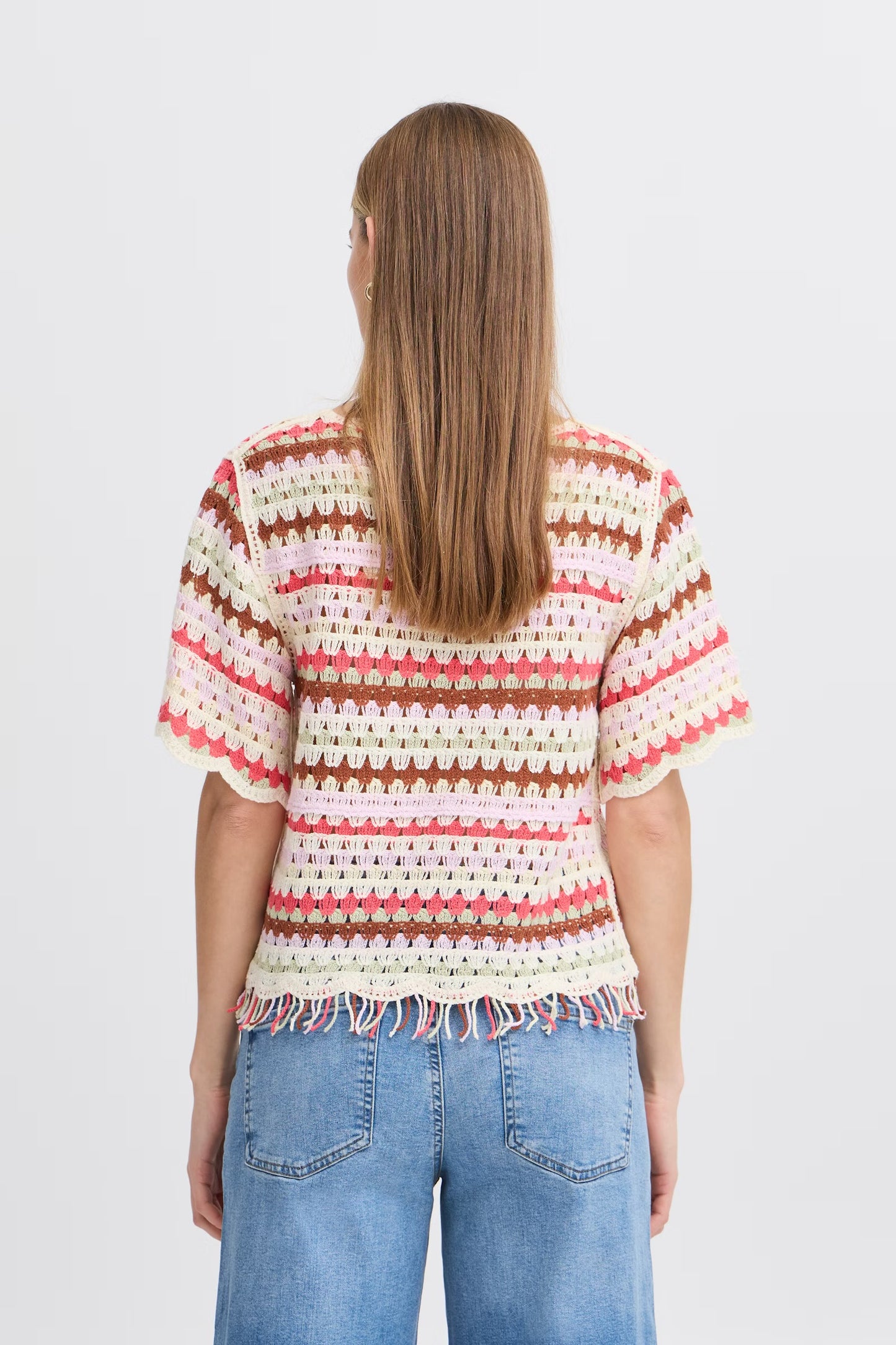 ICHI - BANDIE SS - Crochet knitted top