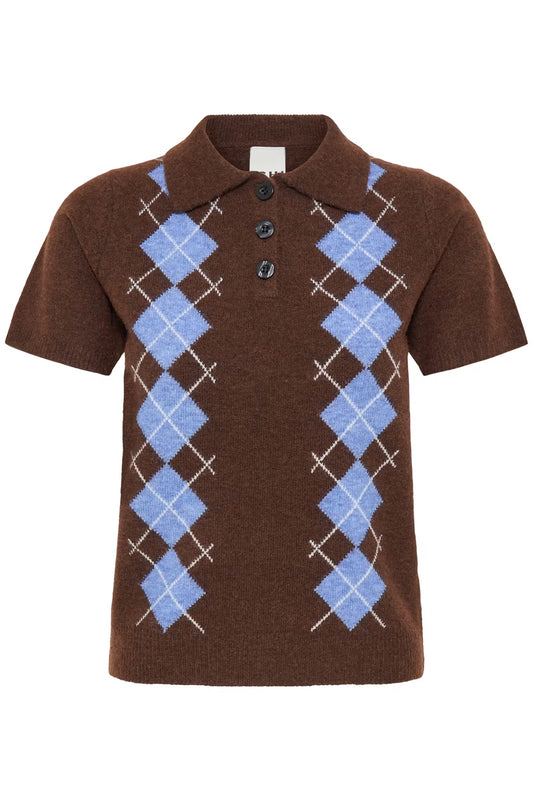 ICHI - DASILA SS3 - Argyle Knitted polo
