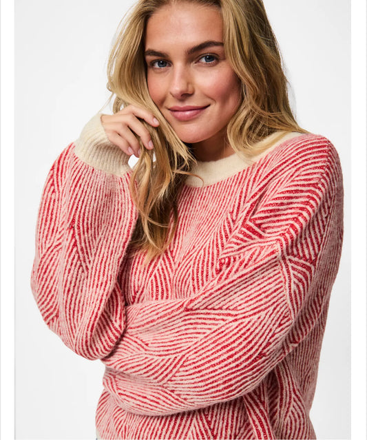 Pieces - JENNA - Geometric print knitted jumper