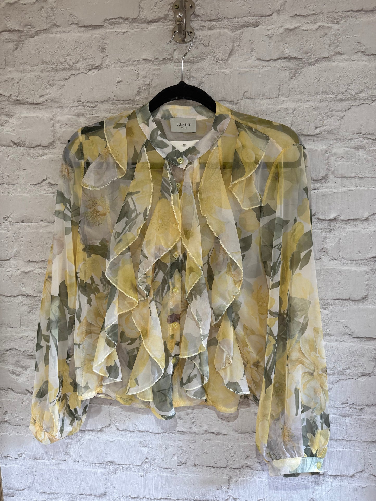 SONALI - Ruffle front floral blouse