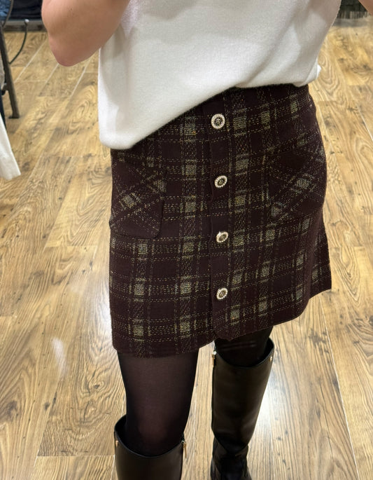 LEXI - Checked knitted skirt