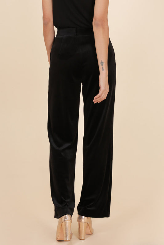 LILE - Velvet trousers - Black