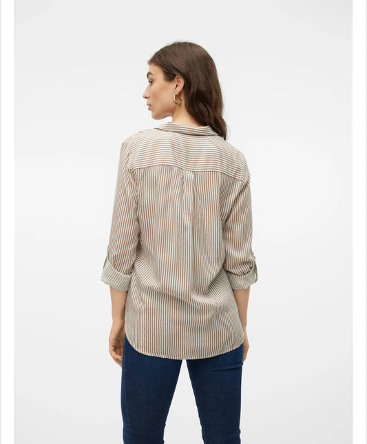 Vero Moda - BUMPY - Stripe front pocket shirt