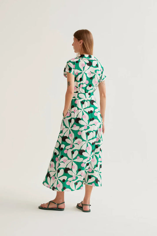 Compañía Fantástica - 11014 - Hosta print midi dress