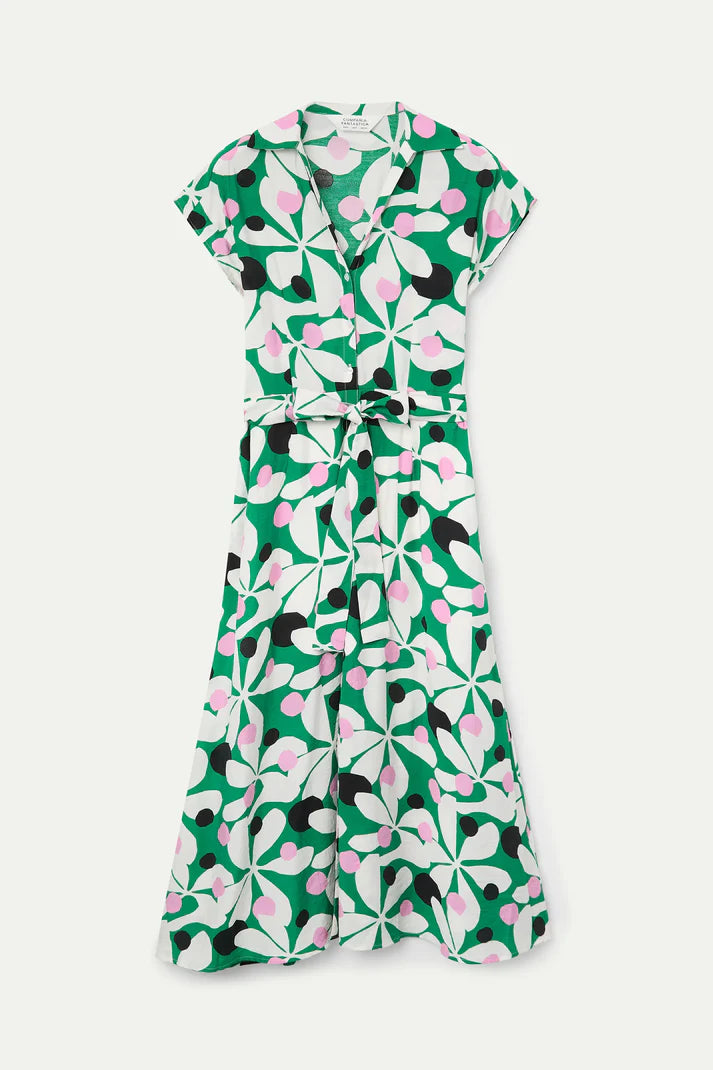 Compañía Fantástica - 11014 - Hosta print midi dress