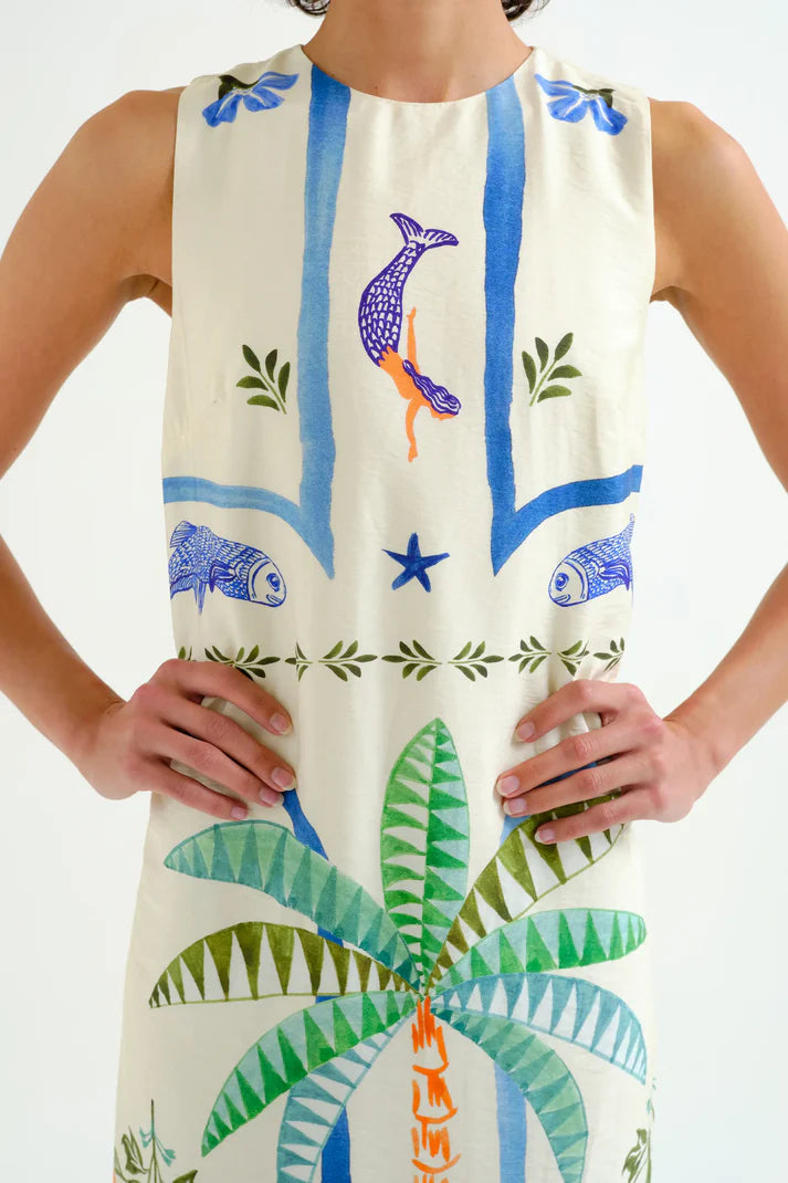 Compañía Fantástica - Palm & Mermaid midi dress
