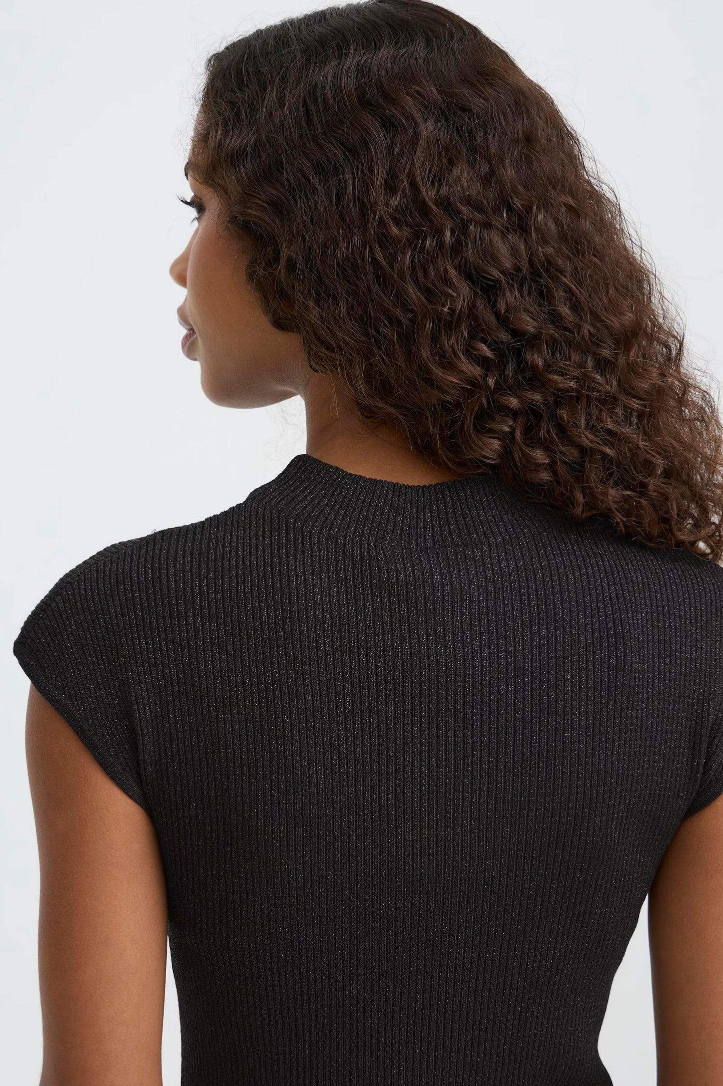 ICHI - CODY - Knitted lurex detail fitted top