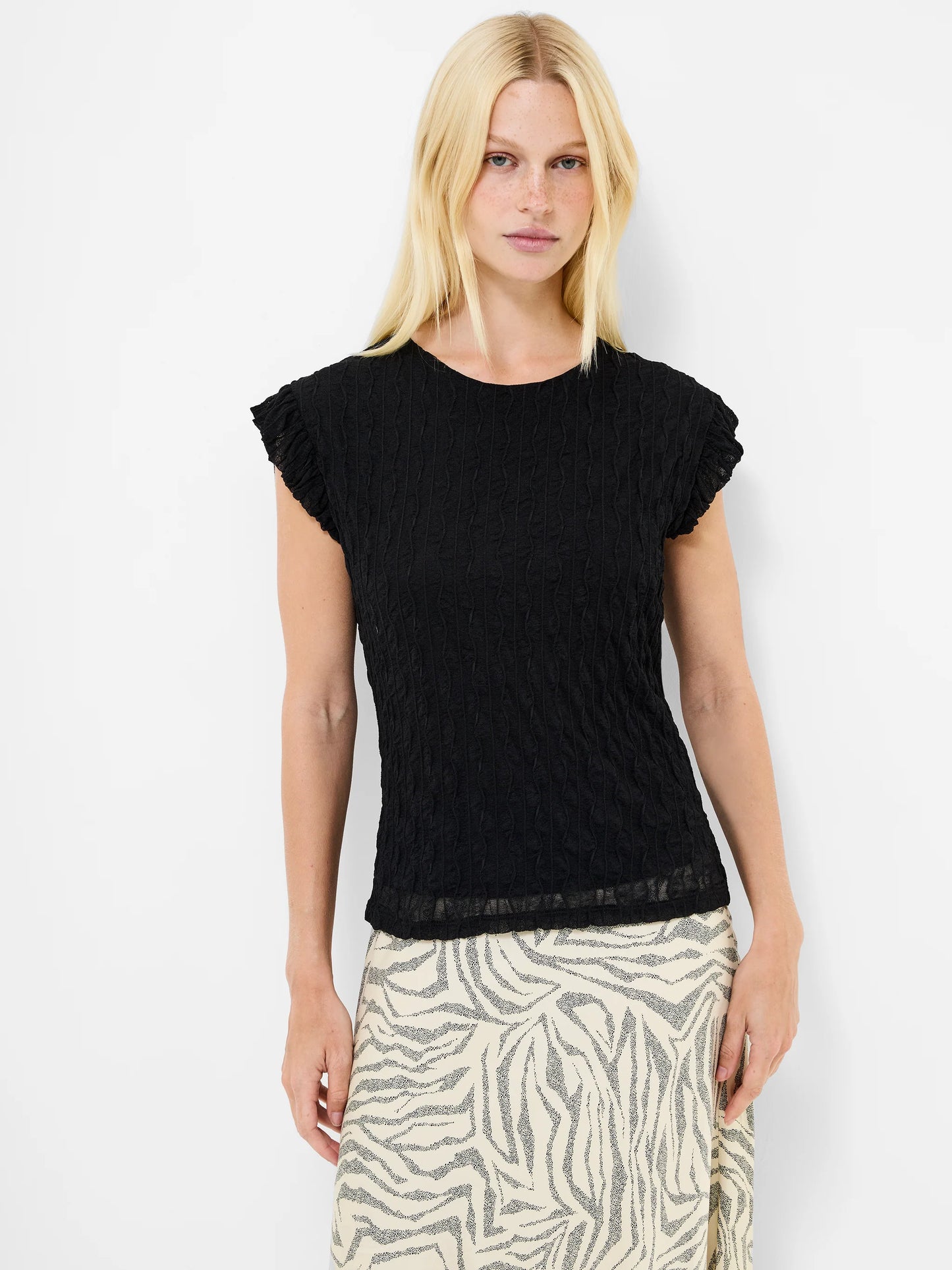 French Connection - 76ZAV - Wanda Textured Jersey Pepum Top