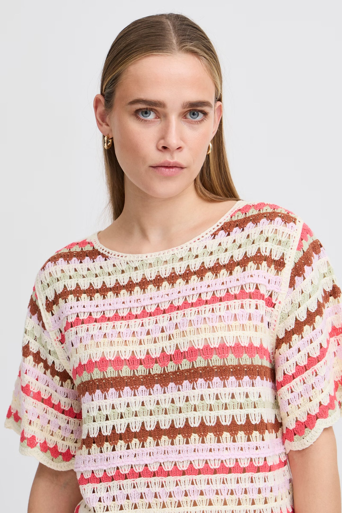 ICHI - BANDIE SS - Crochet knitted top