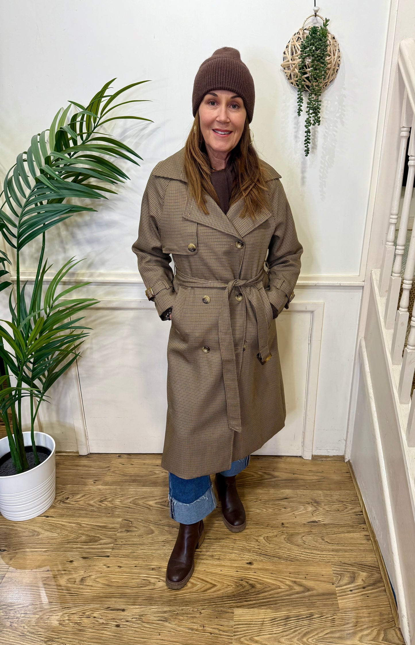 NICHOLA - Checked trench coat
