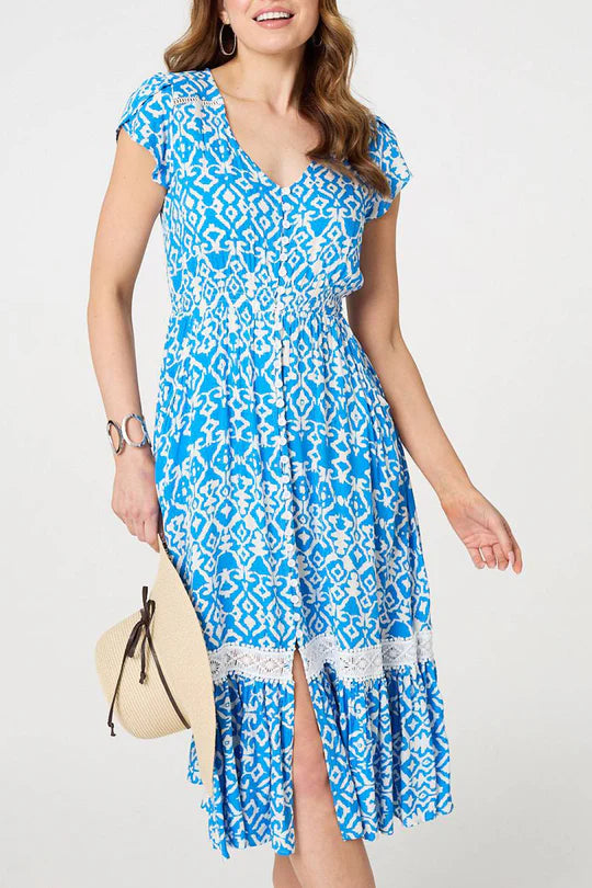DAISY - Abstract printed midi dress