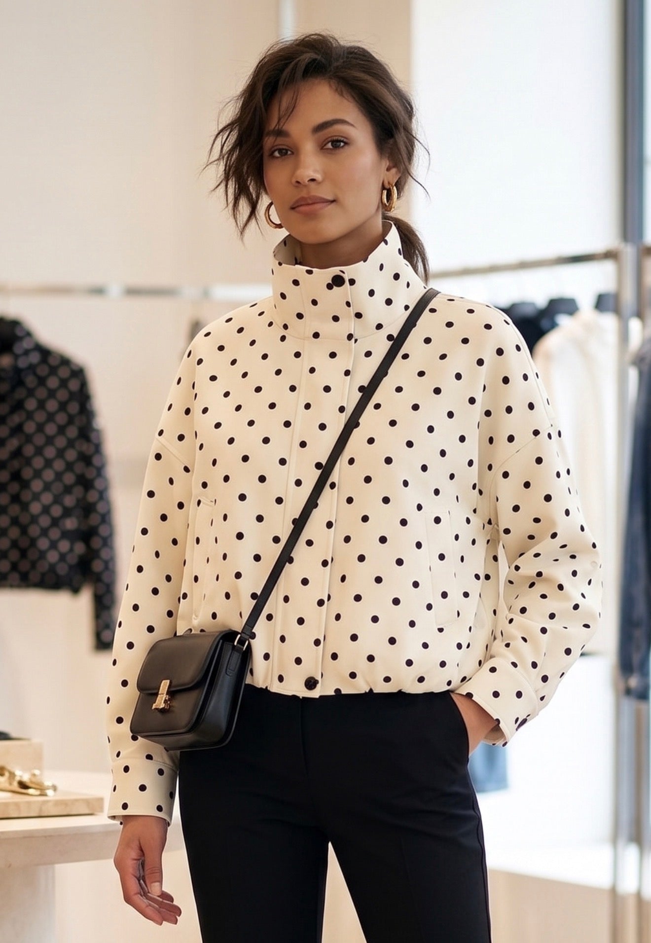 BROOKE - Oversized Polka dot jacket