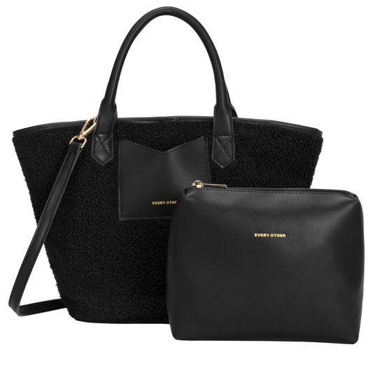 Every Other - 12036 - Large Nova Faux Shearling Tote Bag