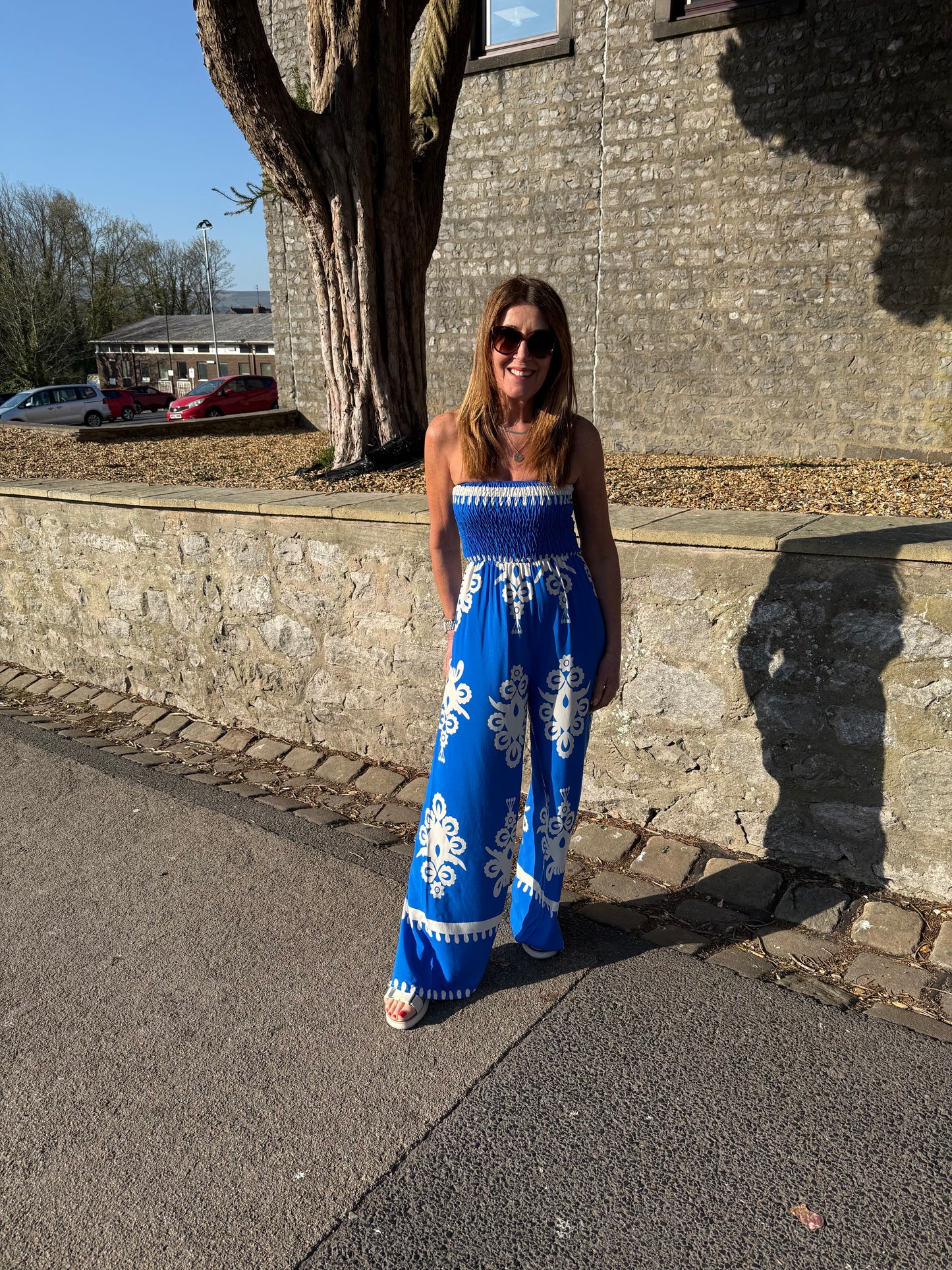 FRIEDA - Printed strapless jumpsuit