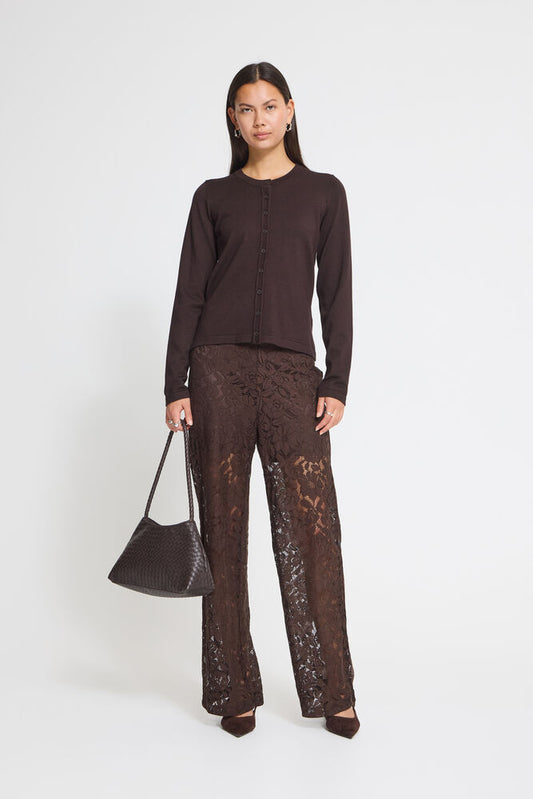Ichi - LIZIVA - Lace wide leg trousers