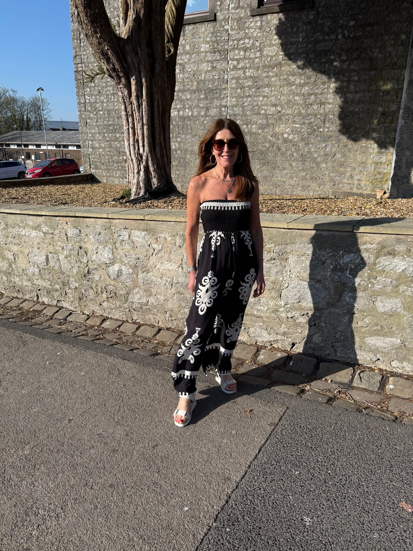 FRIEDA - Printed strapless jumpsuit