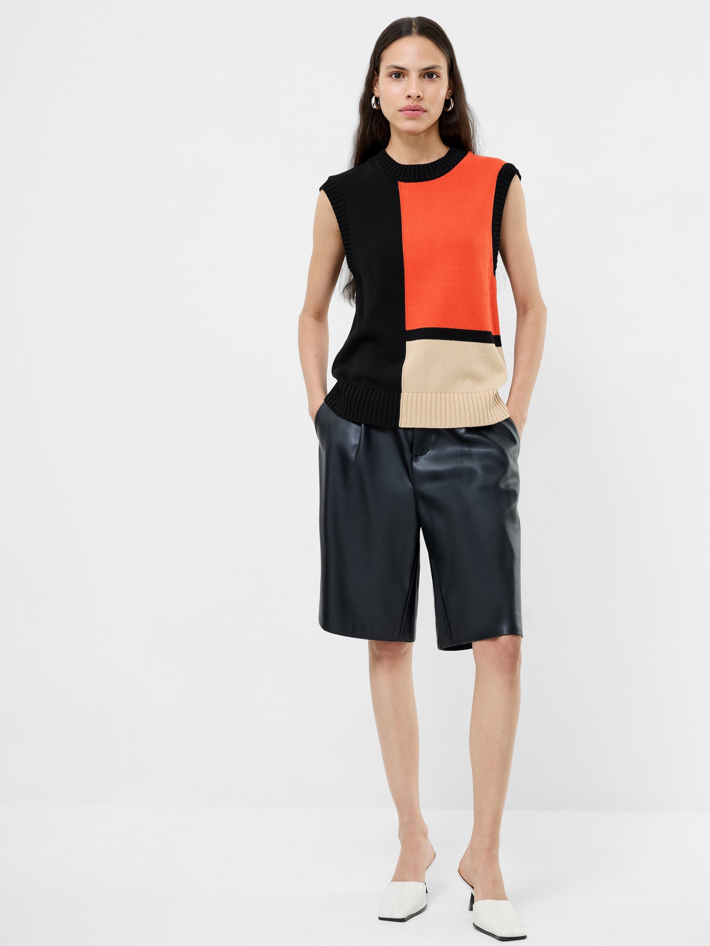 French Connection - 78ZBT - Varli Colour Block Knit Vest Top