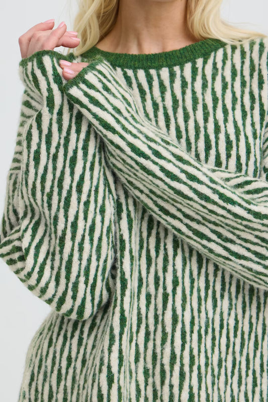 B.Young - OJULA - Wavy print long sleeve knitted jumper