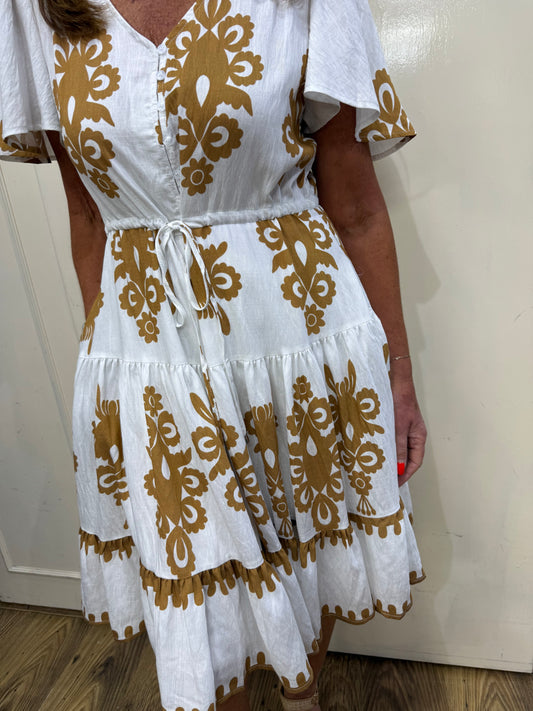 MISTY - Paisley printed swing dress