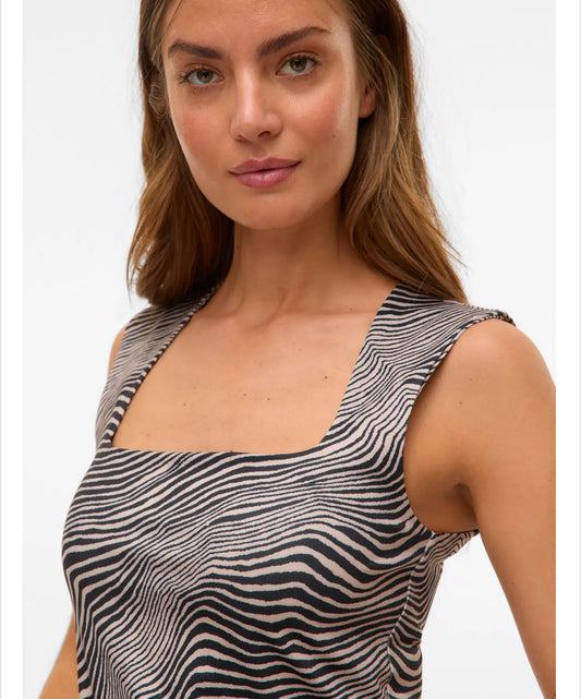 Vero Moda - MILLION - Square neck Zebra top