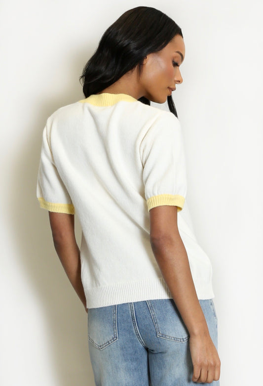 LIMON - Short sleeve Lemon slogan knit